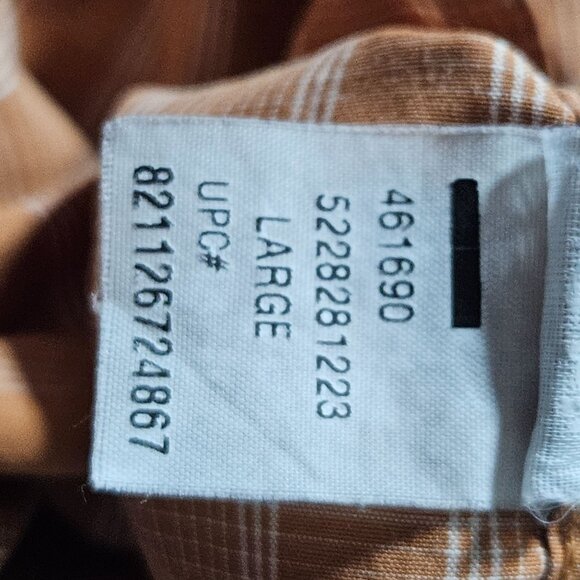 Columbia Orange Striped Button Front Shirt Mens Size Large Short Sleeve Summer - Picture 4 of 5